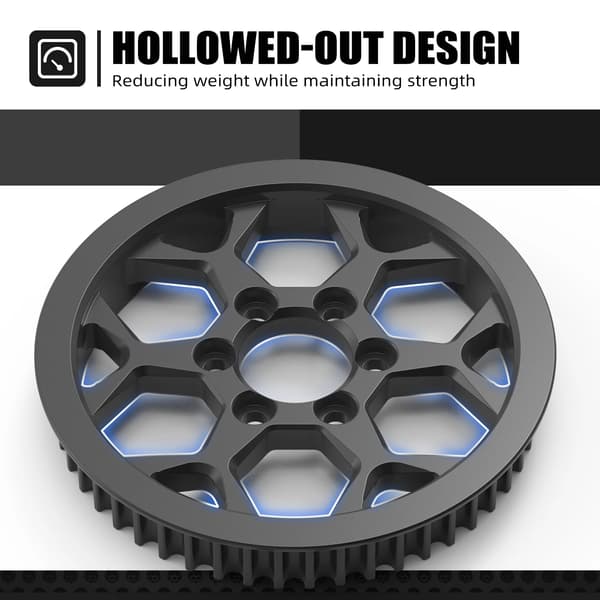 Stål Sekundær Remskive, Udhulning Design, CNC-bearbejdet Præcision,sort