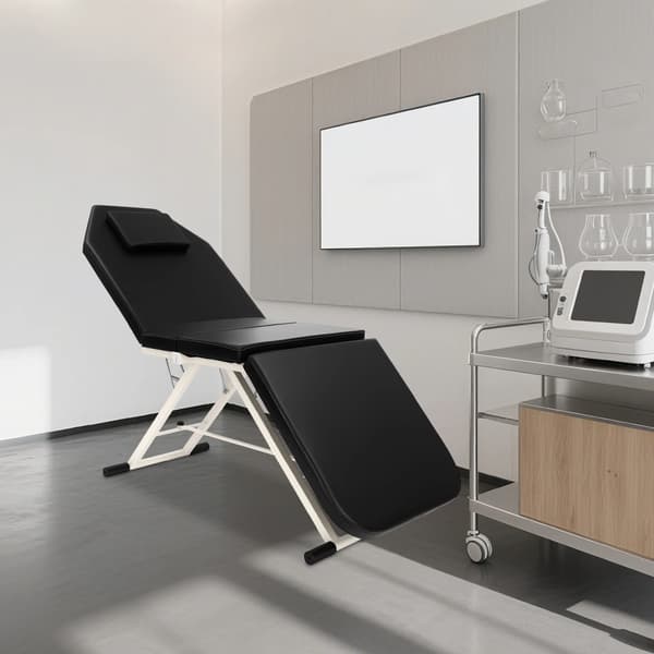 Massagebord, Foldbart Design, Justerbare Vinkler,sort