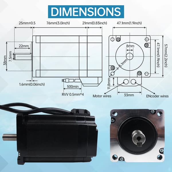 Stepper Motor, Hybrid Servo Driver, Encoder Feedback,100V-240V EU stik