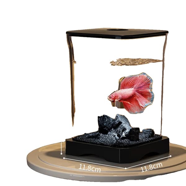 Skrivebordsakvarium, LED-lys, Nem vedligeholdelse,Sort