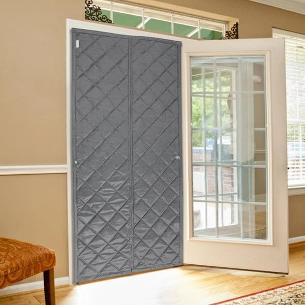 Dørgardin, Termisk Isolering, Støjreduktion,GRÅ, W100cm*H210cm