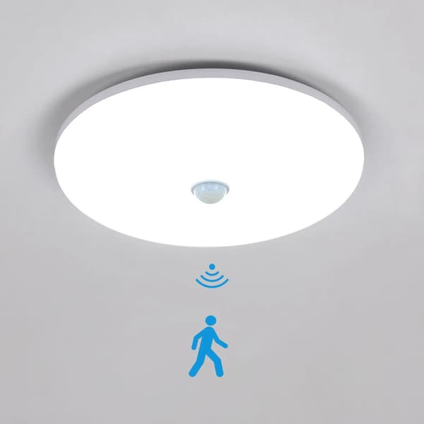 Taklampa, Rörelsesensor, Vattentålig Design,VIT