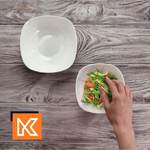 Salatskål, Glasmateriale, 16 cm Diameter, Egnet til Suppe og Snacks, Elegant Hvid Farve, CE / EU Certificering