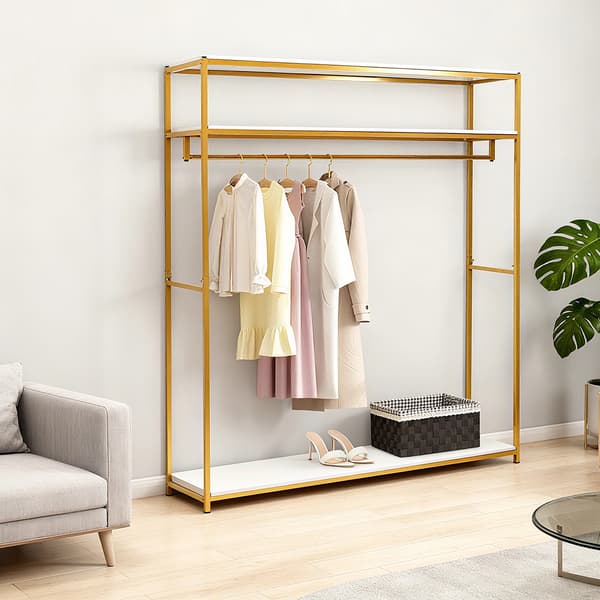 Tøjstativ, Stilfuldt Design, Robust Konstruktion,Guld