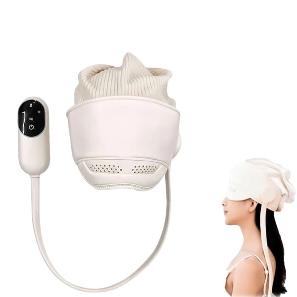 Hovedmassageapparat, Plastmateriale, Kompakt Design, Lufttryksmassage, Brugervenlige Kontroller, Giftfrie Materialer
