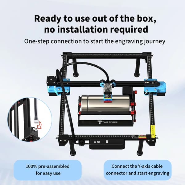 Rotary Gravering Modul, Aluminium Konstruktion, 360° Rotation,TR3