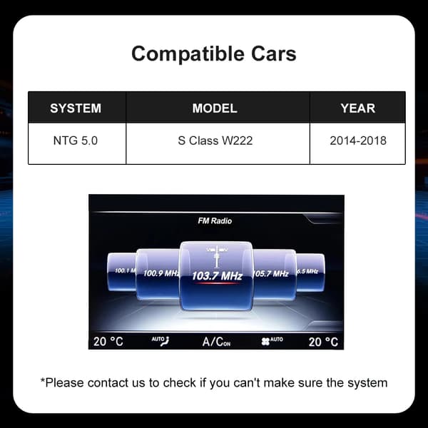 CarPlay og Android Auto, Trådløs Forbindelse, Nem Installation,Nttg5.0 5.1, Til S Klasse