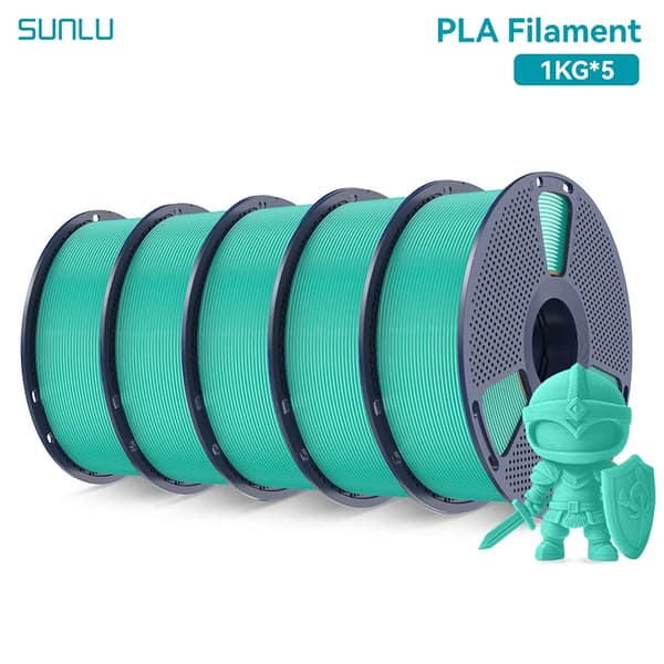 PLA Filament, 5 Ruller, Biologisk nedbrydelig,Mint Grøn