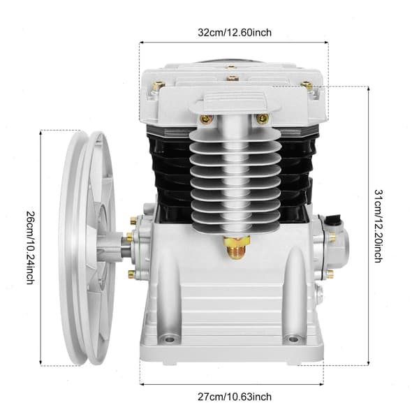 Luftkompressor Pumpahuvud, 250L/min Prestanda, Lätt Installation,Silver