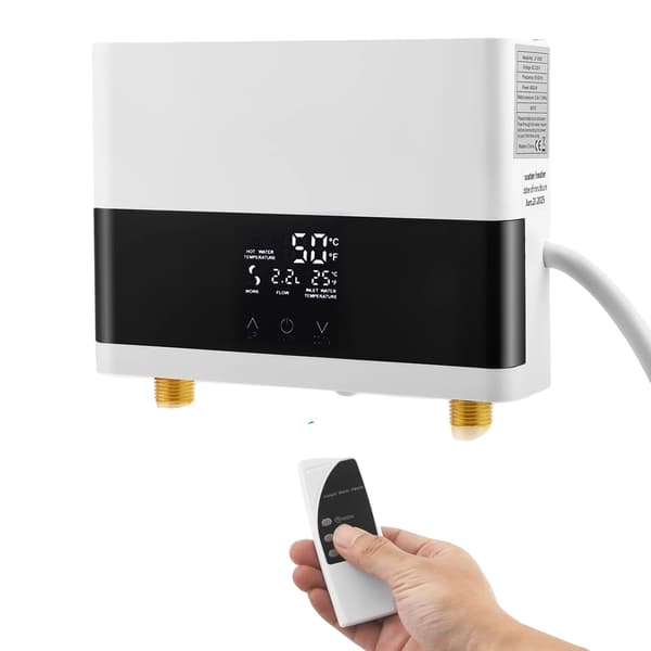 Omedelbar Vattenberedare, 6000W Effekt, LED Temperaturdisplay, VIT
