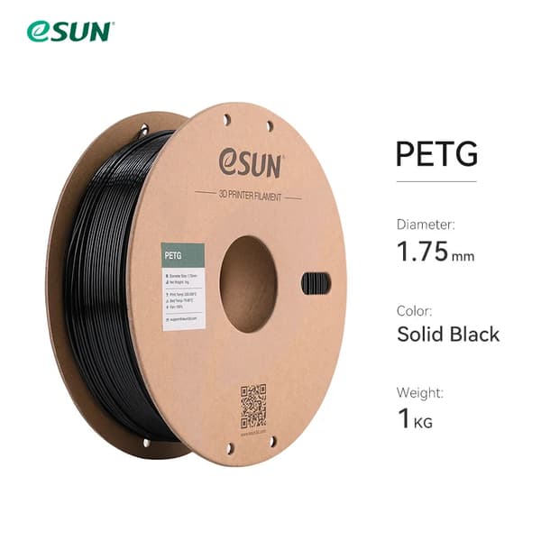 3D Printer Filament, PETG Material, Fremragende Styrke,Sort