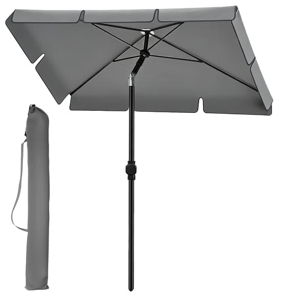 Udendørs Parasol, Justerbar Tilt, Bærbart Design,GRÅ