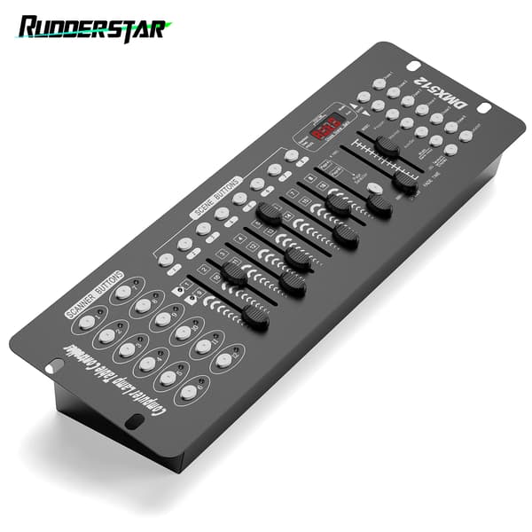 DMX512-controller, 192 kanaler, indbygget mikrofon,sort, EU stik
