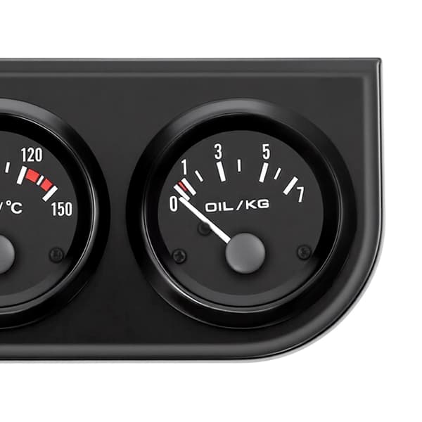 Bilmåler, olietryk og temperaturovervågning, LED-display,sort