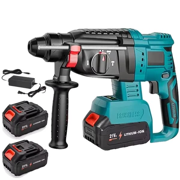 Rotary Hammer, Sladdlös Drift, Multifunktionsborr,Med 2XBattery