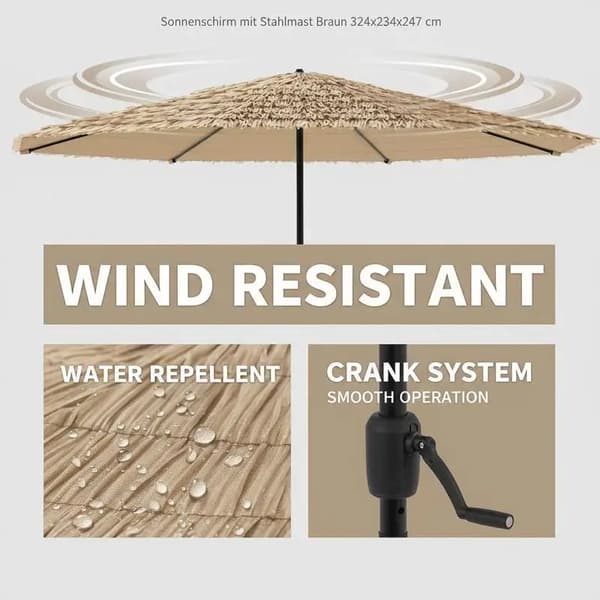 Haveparasol, Vandtæt Design, UV Beskyttelse,Lys Gul