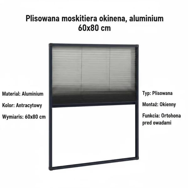 Myggenet, Aluminiumramme, Nem Installation,Antracit