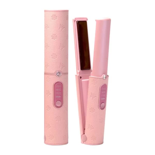 Hårplattare, 5000mAh batteri, USB-C snabbladdning,rosa