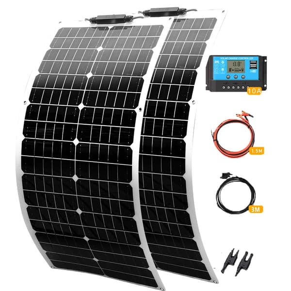100W Solpanel Kit, Hög Effektivitet Monokristallin, Flexibel Design,SOLAR KIT 100W