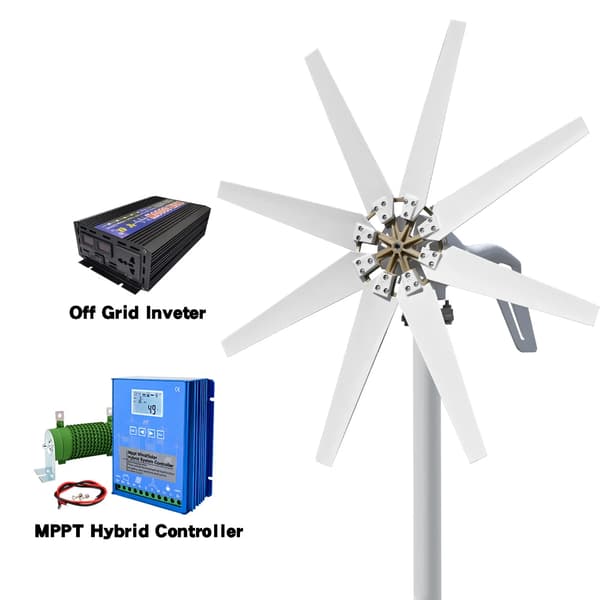 Vindmøllegenerator, Høj Effektudgang, Nem Installation,48V, 2000W, Off-grid system 2