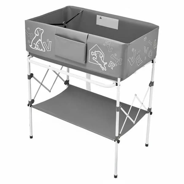 Hundbadkar, Sammanfallande Design, Inbyggd Avloppsslang, GRÅ