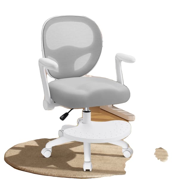 Børneskrivebordsstol, Ergonomisk Design, Justerbar Højde,grå