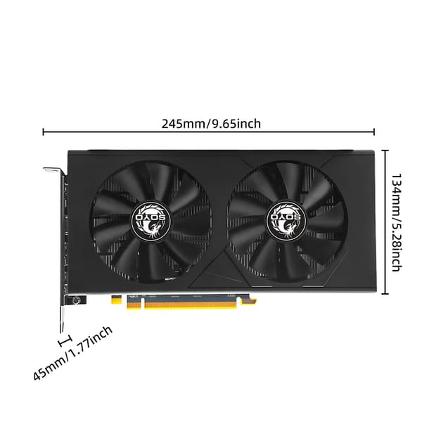 Grafikkort, 8GB GDDR6 Hukommelse, PCI Express 4.0 Interface,RX6600M 8GB