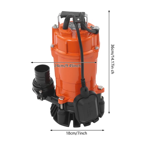 Nedsänkbar Pump, Hög Flödeshastighet, Hållbar Konstruktion,700W Orange