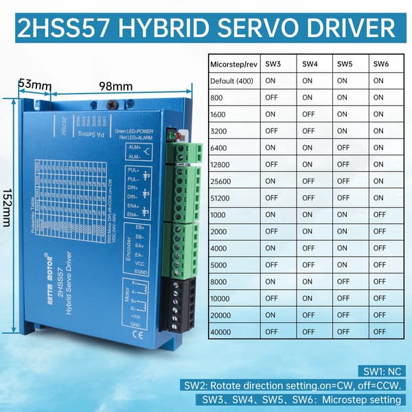 Stepper Motor, Hybrid Servo Driver, Encoder Feedback,100V-240V EU stik
