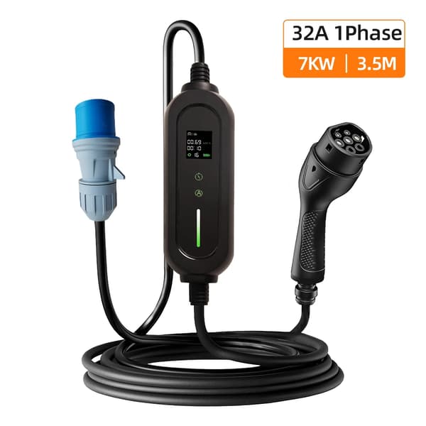 EV-lader, Hurtigopladning, Bærbart Design,T0 7KW 3.5M, Type2-a
