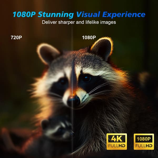 Projektor, Native 1080P, 4K Dekodning,HY350, EU stik