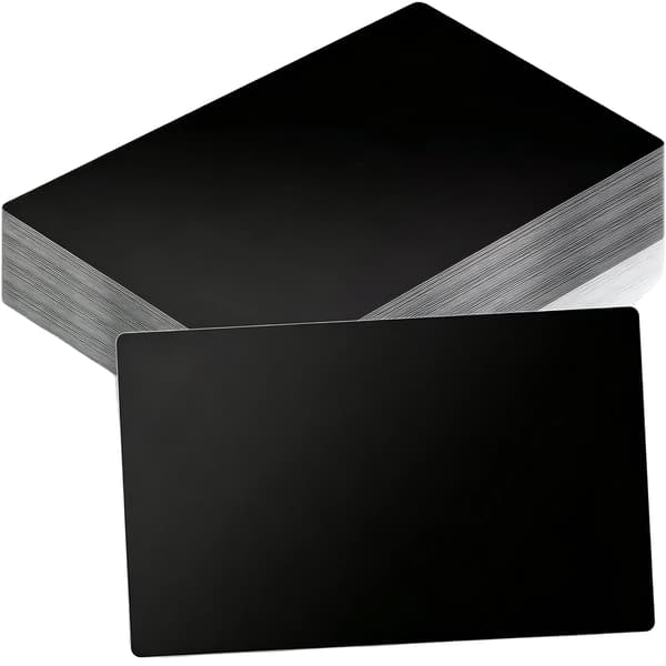 Visitkort Uden Tryk, Holdbart Aluminium, 300 Stykker,300stk Sort