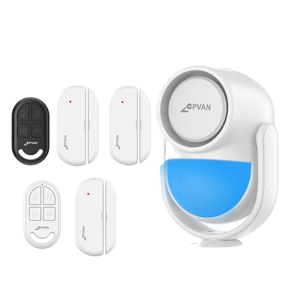 Rörelsedetektor Alarm, Högkänslig Sensor, 120dB Ljud,Kit E Vit