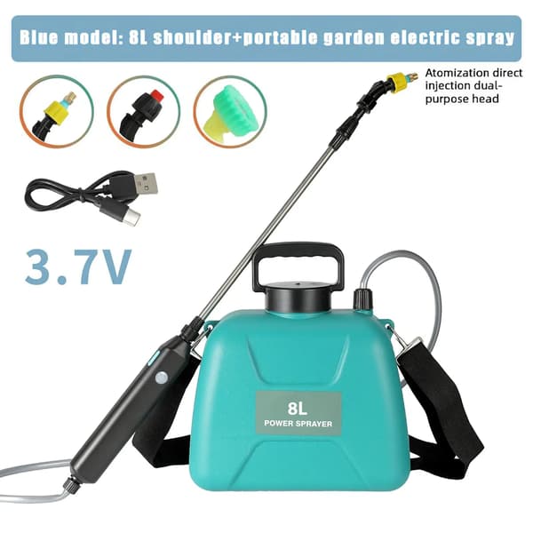 Elektrisk Sprøjte, 8L Kapacitet, Automatisk Pumpesystem,Grøn-8L