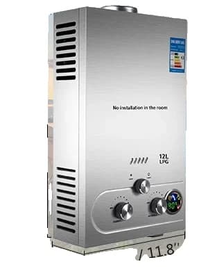 Varmvattenberedare, LPG-gas typ, effektiv design,12L