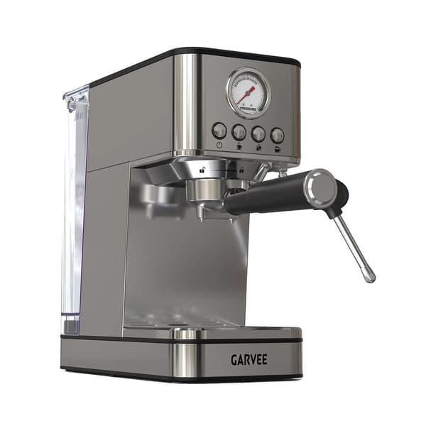Espresso Kaffemaskin, 20 Bar Tryck, Mjölkskummare,EU, Silver