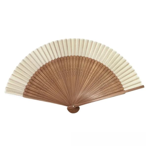 Fällbar Handfläkt, Elegant Design, Bärbar och Lättviktig,beige brun