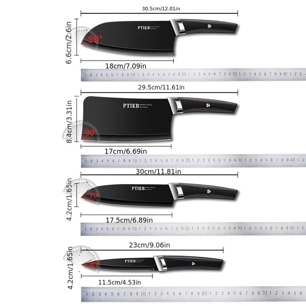 Kniv Sæt, 5CR15MOV Rustfrit Stål Blade, Alsidige Køkkenværktøjer,sort
