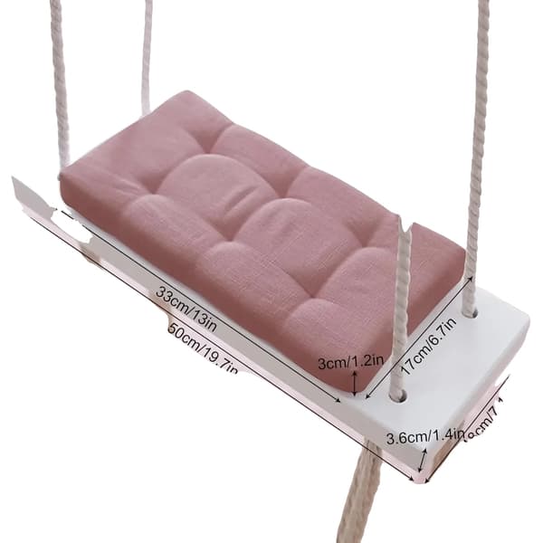 Hängstol, Förstärkt Kudde, Hållbar Konstruktion,Rosa