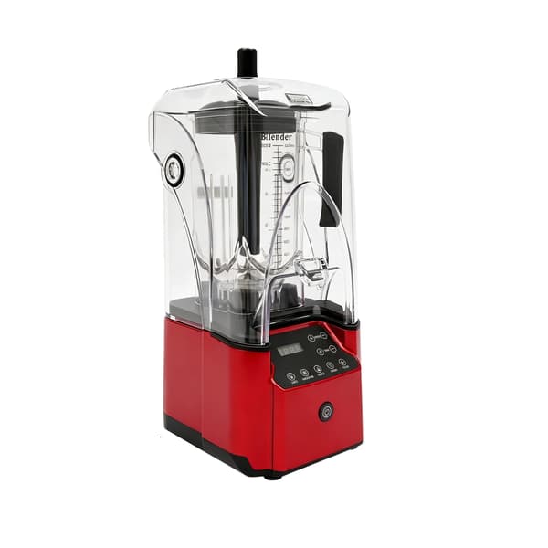 Kommersiel Blender, Lydisoleret Design, Høj Ydelse,Rød