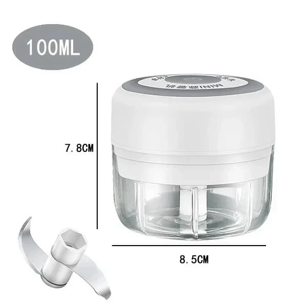 Vitlökspress, Sladdlös Elektrisk Drift, Lätt Rengöring,100ML Vit