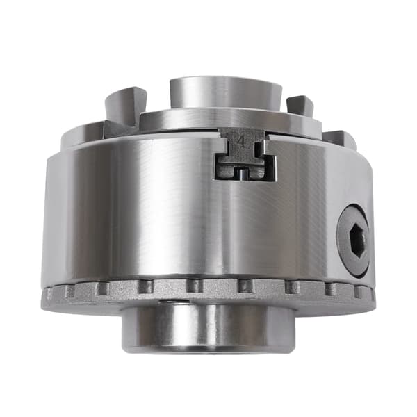 Svarvchuck, 4-kälsdesign, Justerbar klämmekanism,Silver