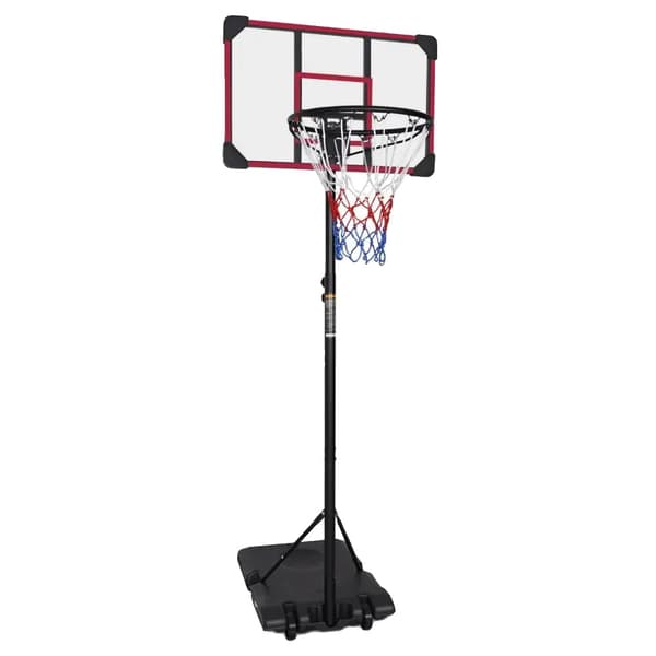 Basketballkurv, Justerbar Højde, Bærbart Design,Rød
