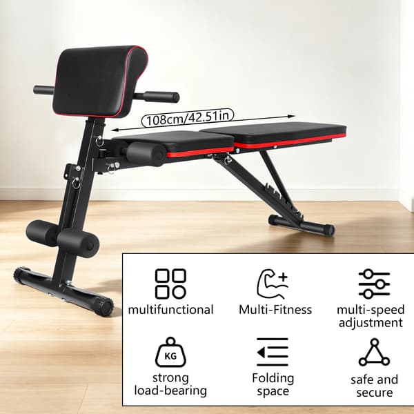 Justeringsbænk, Multifunktionelt Design, Ergonomisk Komfort,sort