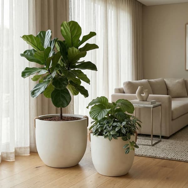 Bonsai Blomkruka, Storkapacitet, Modern Minimalistisk Design,VIT