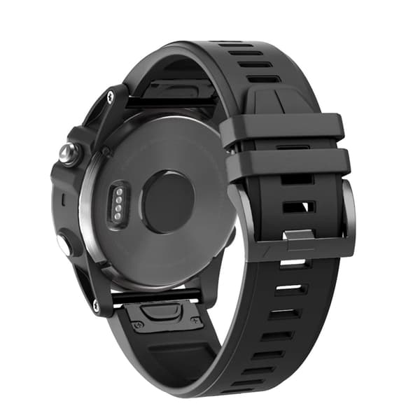 Læderurrem, Holdbart Materiale, Justerbar Længde,QuickFit 22mm-a, Silikone Sort-1