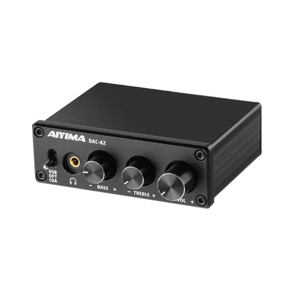 DAC-forstærker, 24-Bit/96KHz understøttelse, kompakt design,Sort DAC-A2