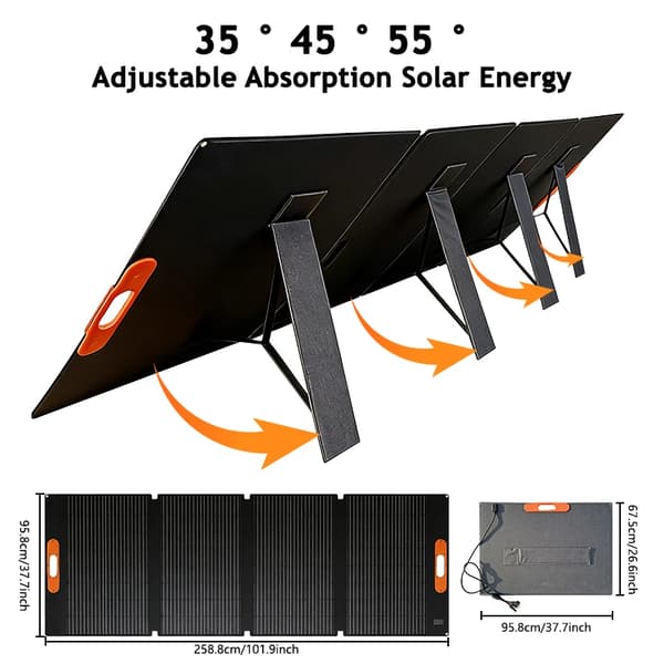 Solpanel, Fällbar Design, Hög Effektivitet,400w-4-i-1