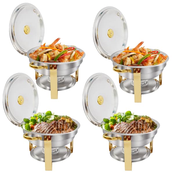 Chafing Dish, Rustfrit Stål, Buffetvarmer Sæt,4 Pakke