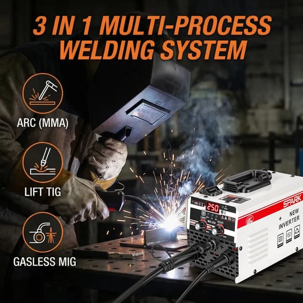 Svetsmaskin, 3 processer, justerbart strömområde,MIG/MMA/TIG